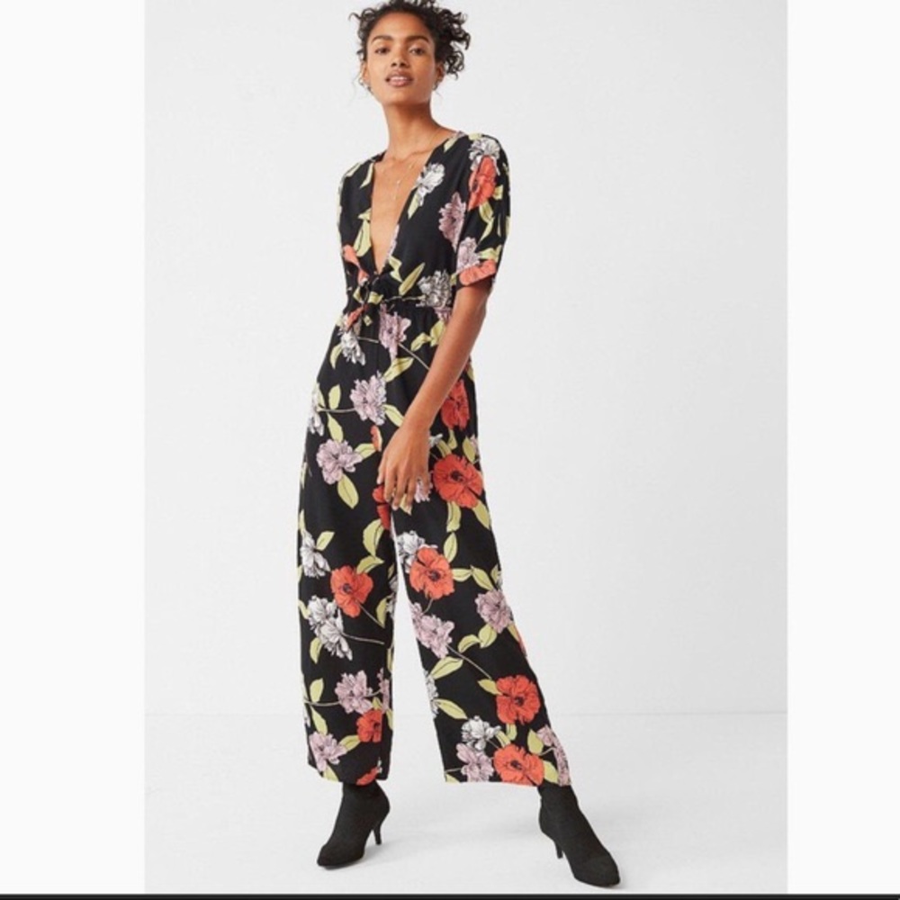 Black floral jumpsuit